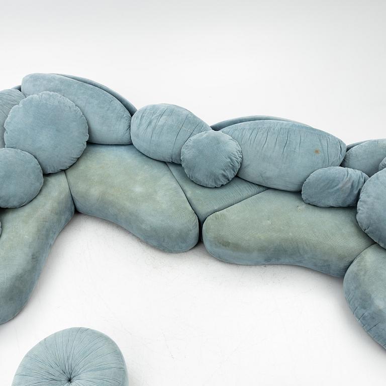 Hans Hopfer, a "Croissant" modular sofa model WK 510, Neue Wiener Werkstätte, 1980s.