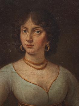 OKÄND KONSTNÄR, tidigt 1800-TAL. Porträtt av proberare och hans maka.