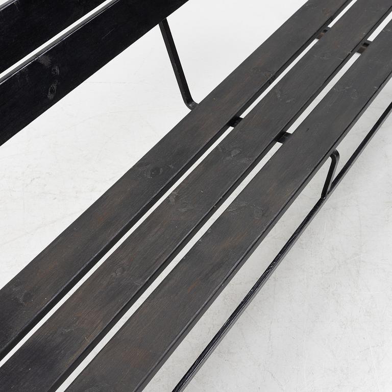 A 'Soffa5' iron and wood garden bench, Grythyttan.