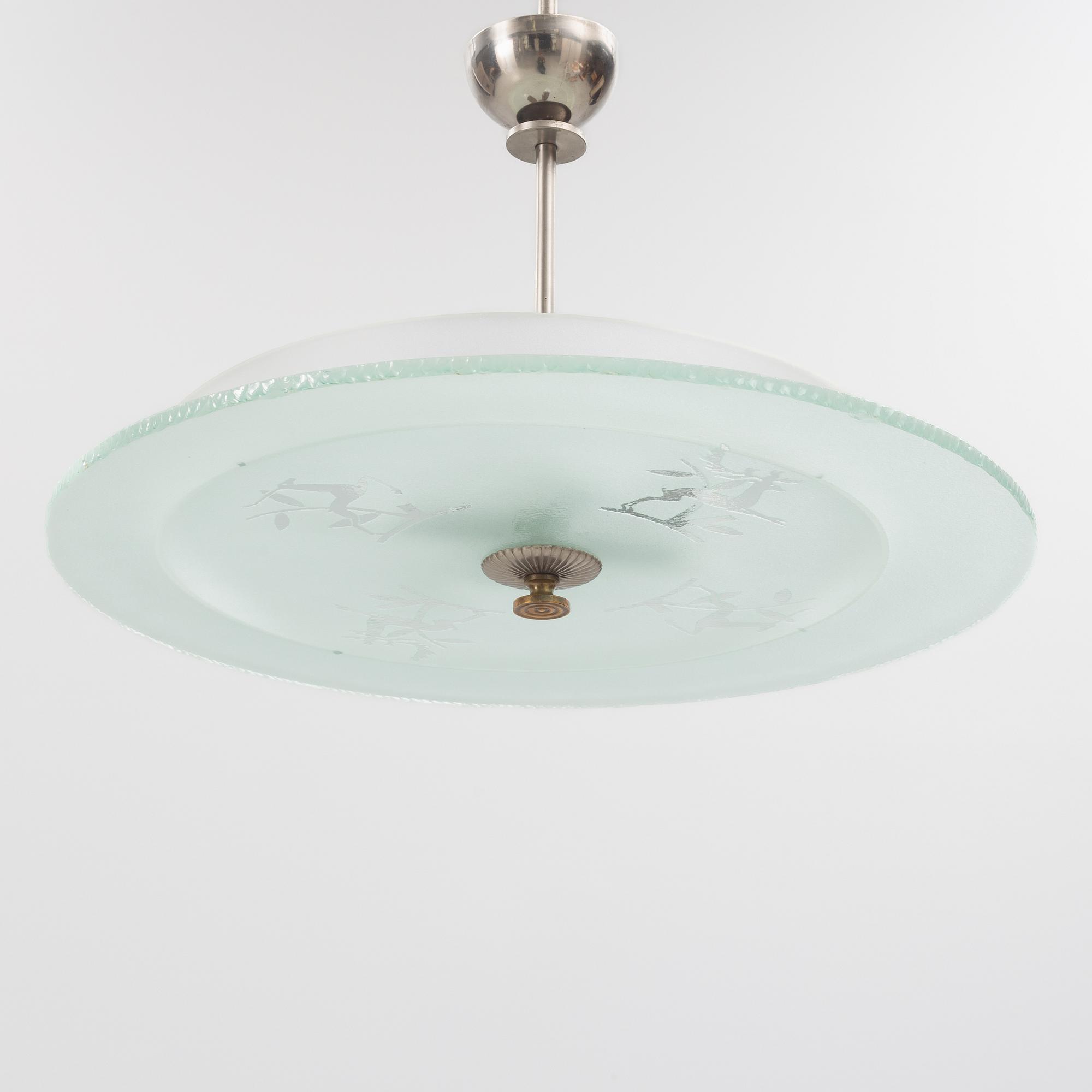 A Swedish Grace ceiling lamp, 1920's/30's.