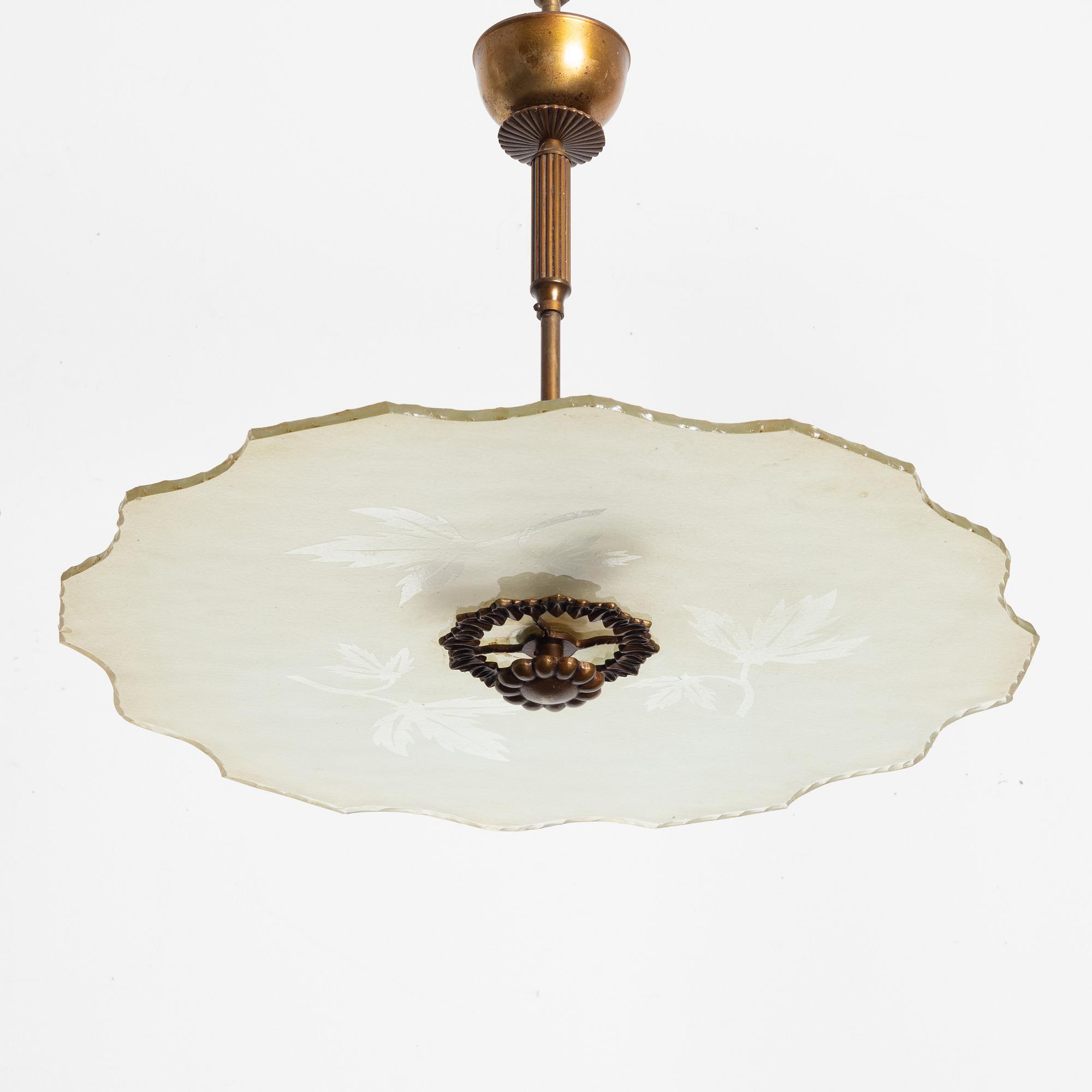 A Swedish Modern ceiling lamp, 1940s.