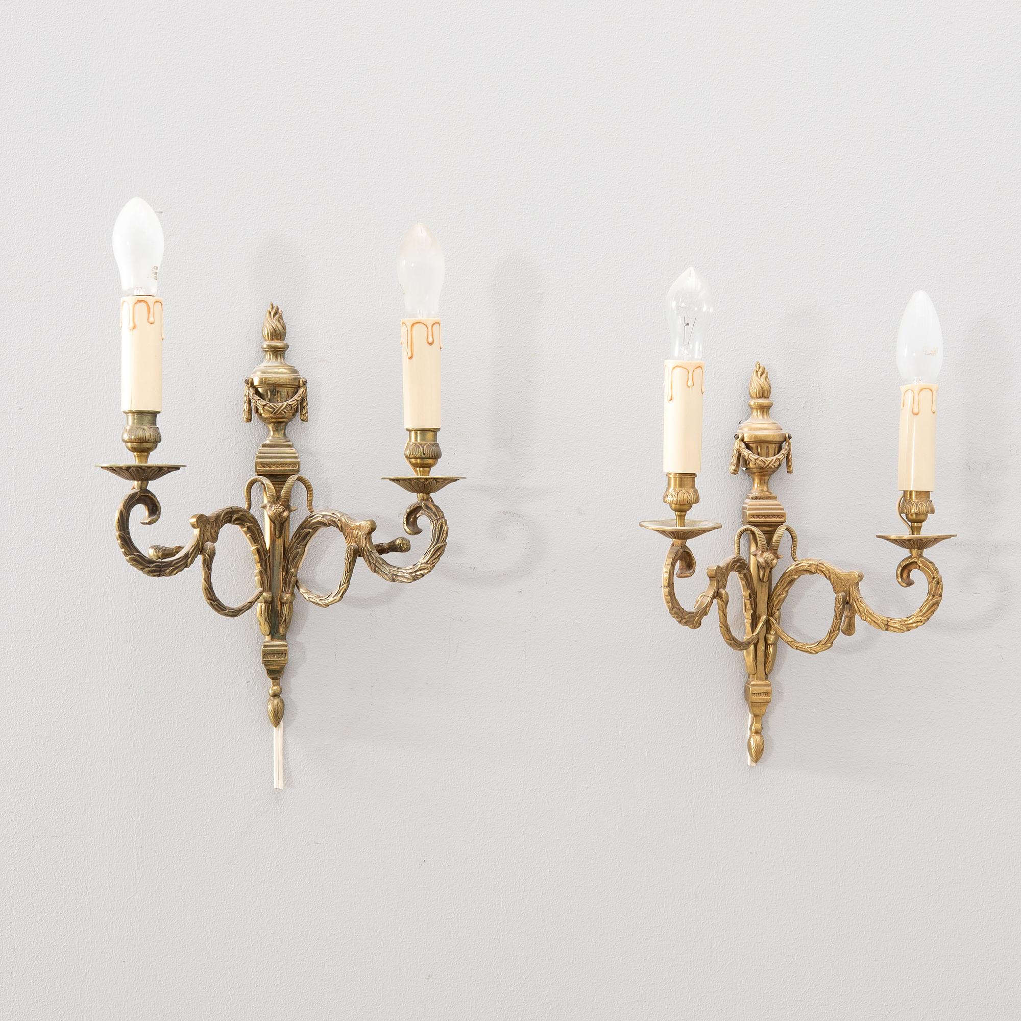 Vägglampetter ett par Louis XVI-stil 1900-talets första hälft.