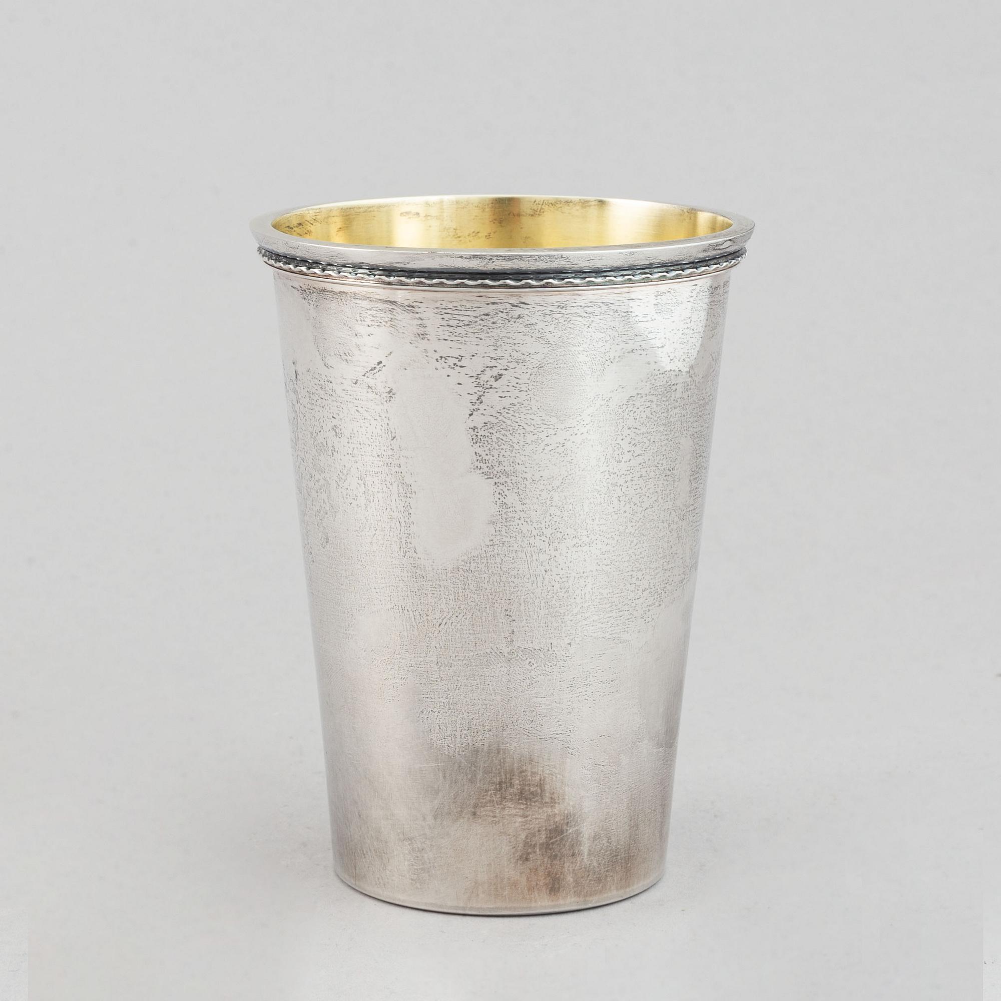 A parcel-gilt silver beaker. Mark of Sven Arne Gillgren, GAB, Stockholm 1973.
