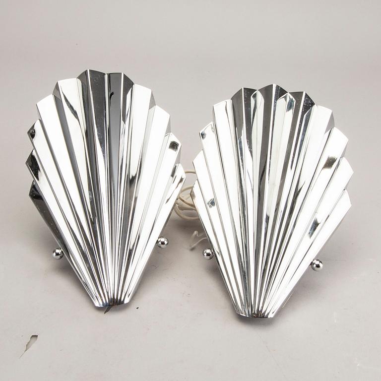 Vägglampor, 4 st, Art-Deco stil, 1900-talets andra hälft.