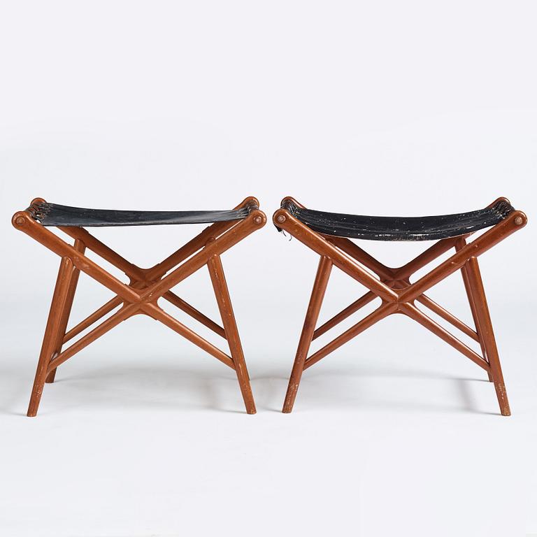 Erik Glemme, a pair of stools, Sweden 1940-50's.