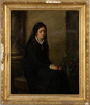 Unknown artist, 19th century, Mourning woman.