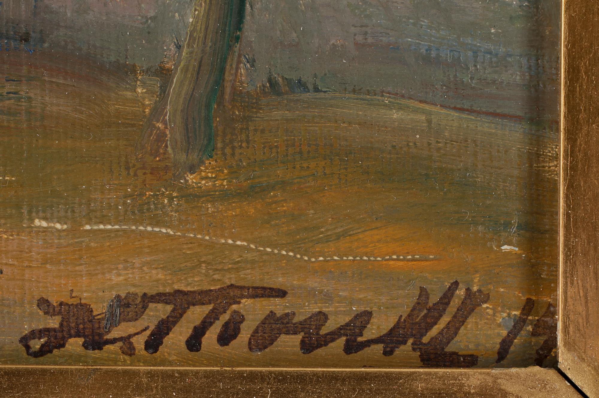 HILDEGARD THORELL, olja på pannå, sign o dat -14.