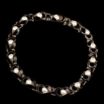 HALSBAND, sterlingsilver och emalj, Norge, omkring 1900-talets mitt. Vikt 33 g.