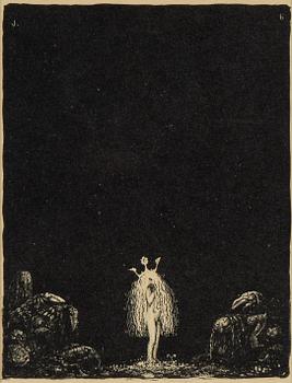 John Bauer, lithograph, from: "Troll", 1915. Signed J B in the print.