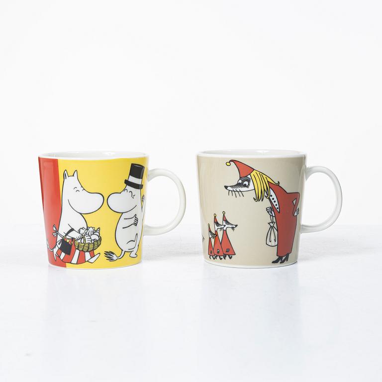 Arabia, ten Moomin mugs, Finland, 2002-2013.