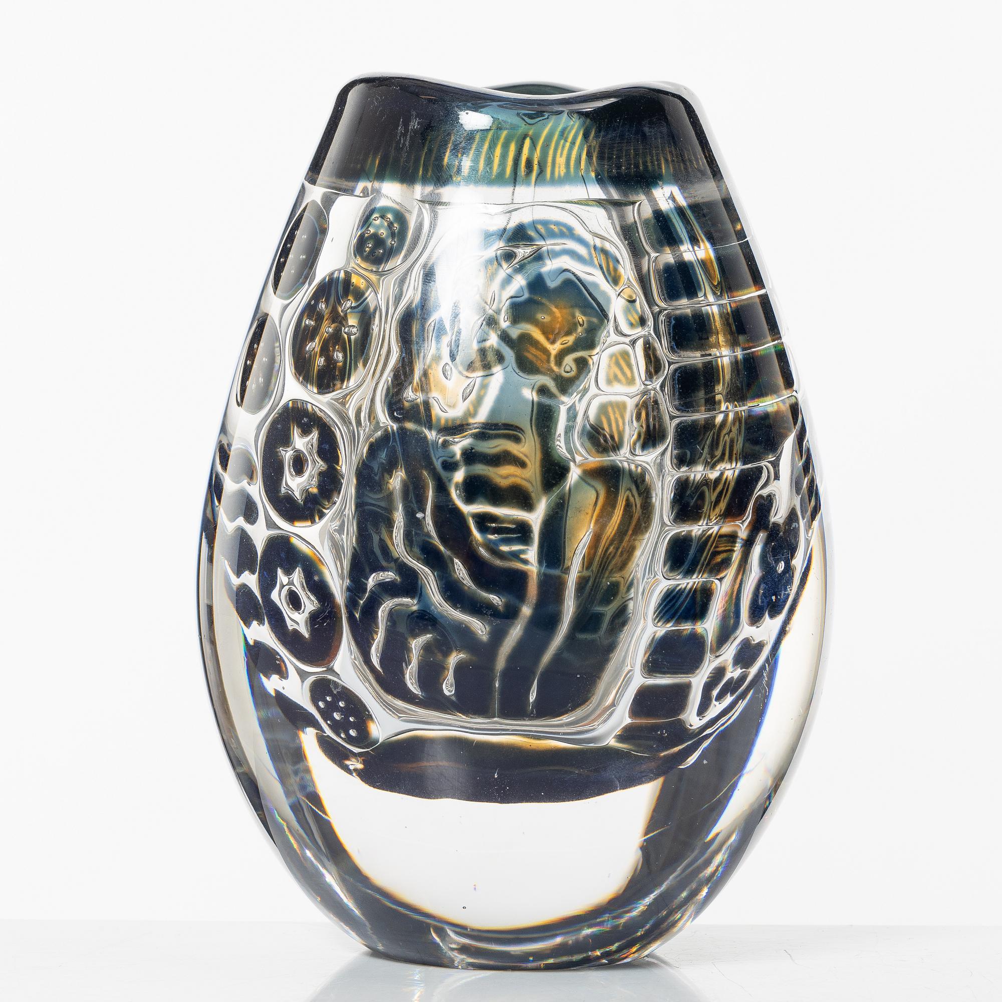Edvin Öhrström, an Ariel glass vase "The Girl and the Gondolier", Orrefors 1959.