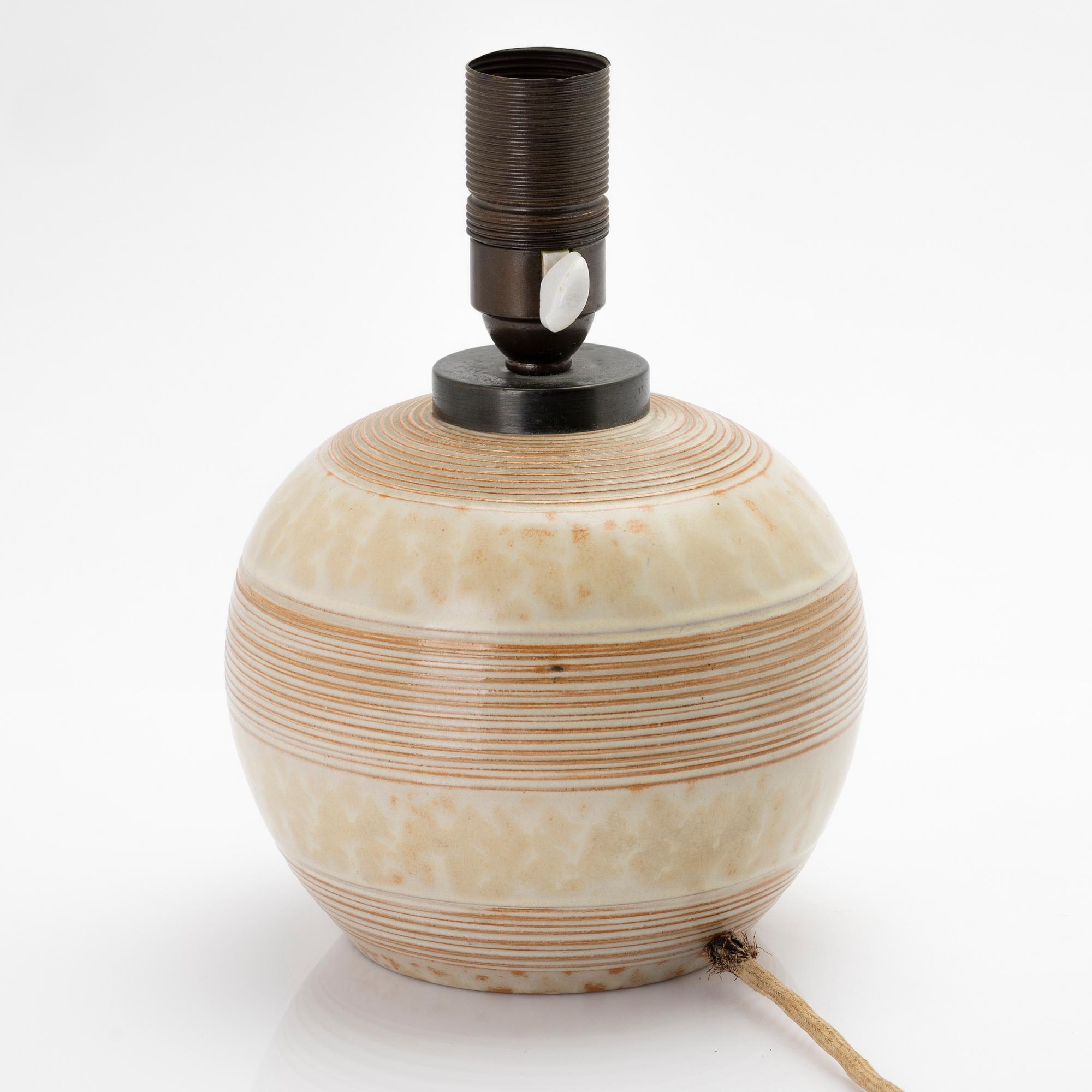 Anna-Lisa Thomson, Table lamp, glazed earthenware, Uppsala-Ekeby, 1930s.