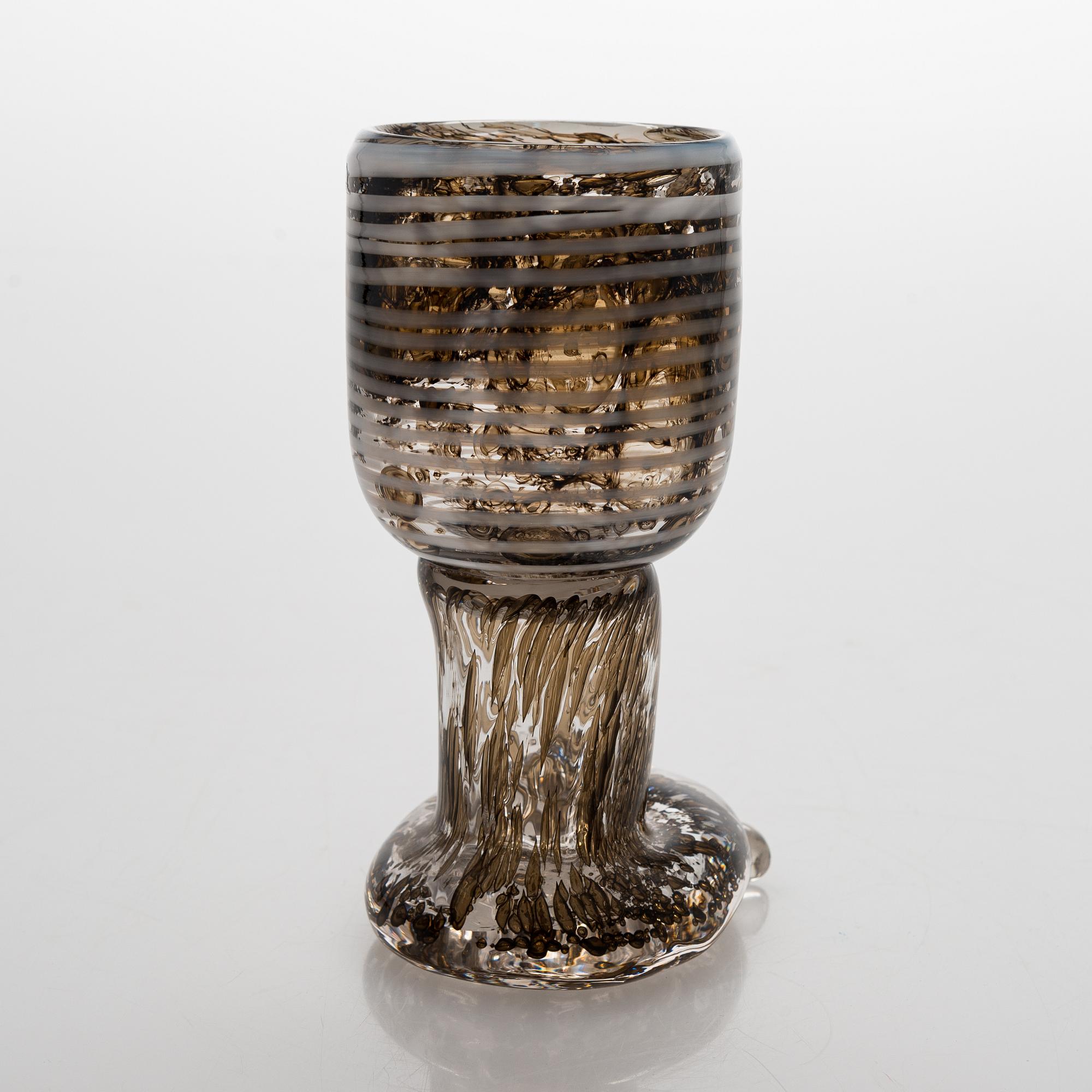 Björn Weckström, a 'Footed glass' goblet signed Björn Weckström Nuutajärvi Notsjö.