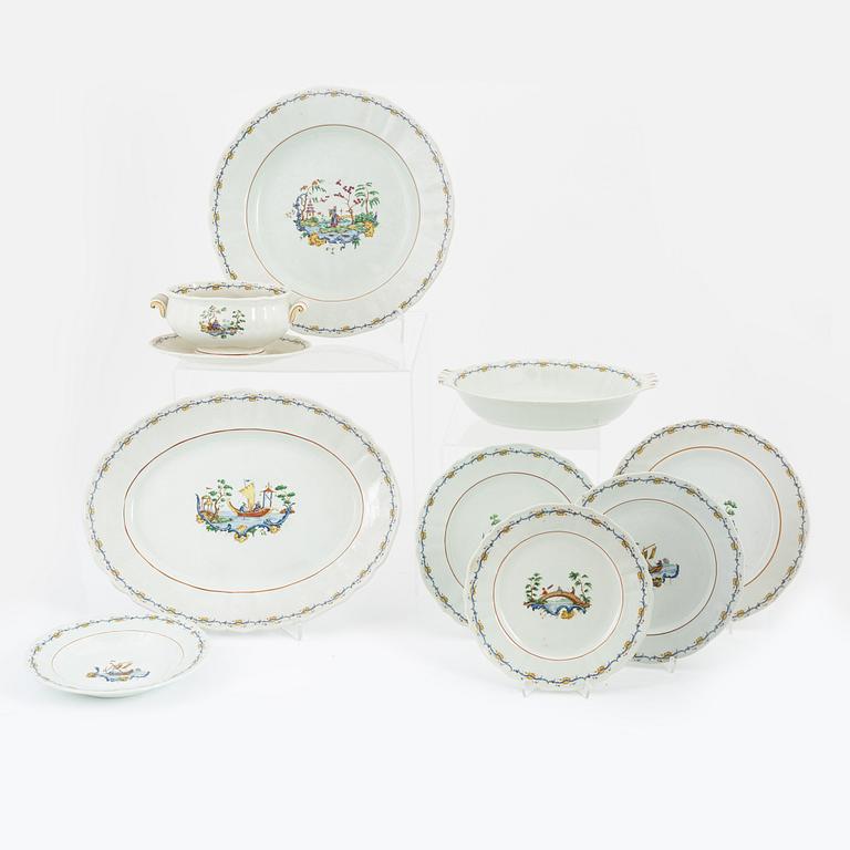 Matservis, flintgods, 85 delar,  "Mahjong", Rörstrand, 1900-talets första hälft.