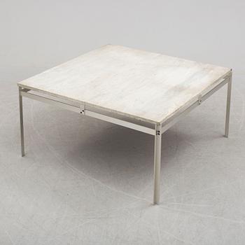 A metal coffee table with marble top, 1970s.