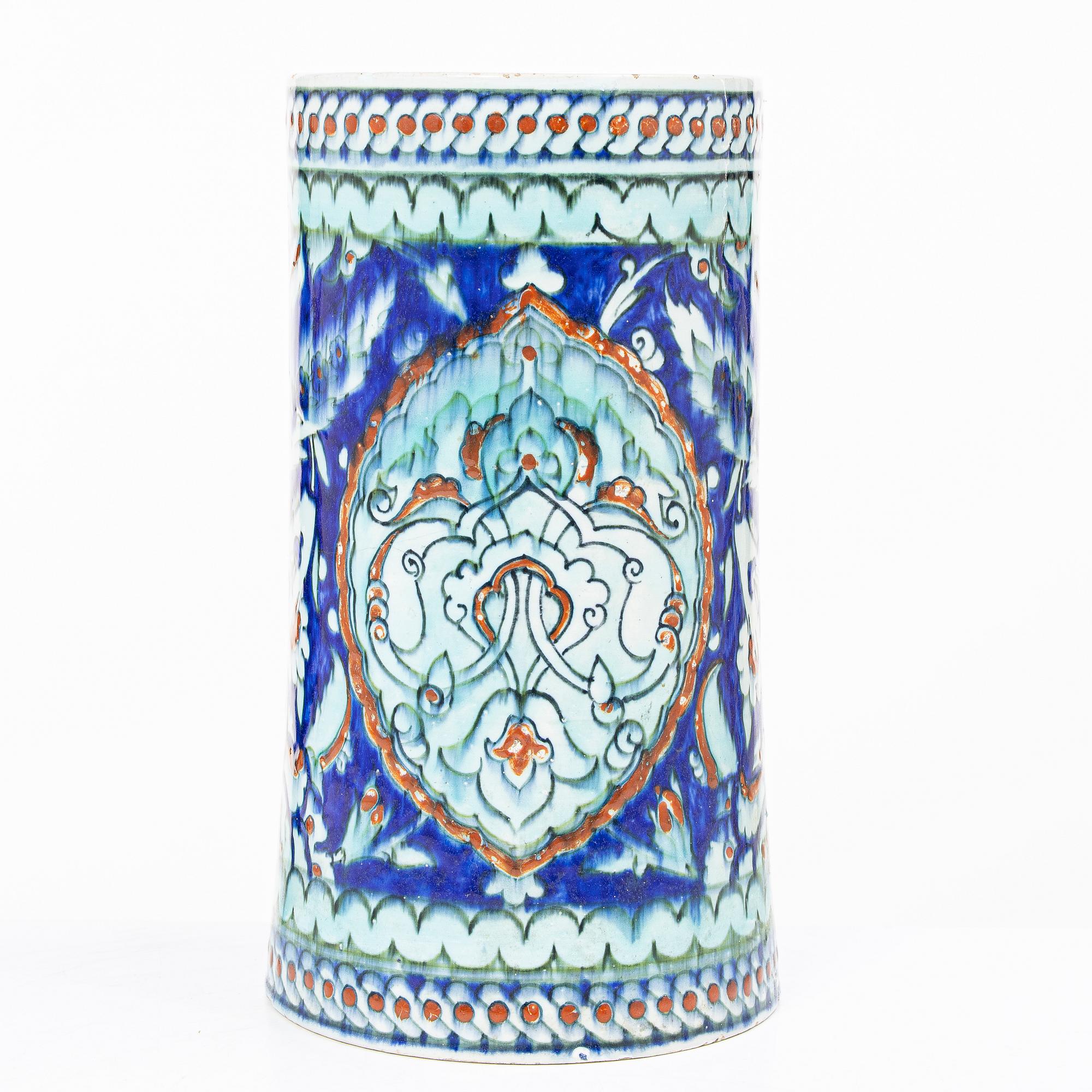 Stop, glaserat lergods, troligen Europa efter Iznik-förlaga, 1800-tal.