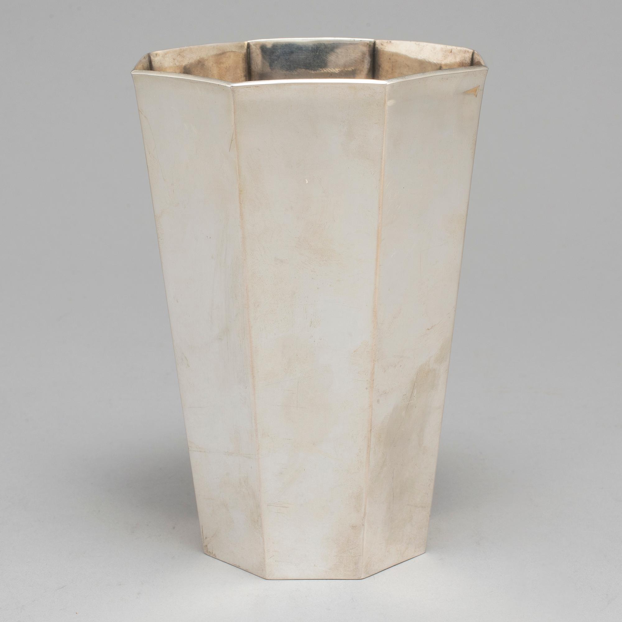 A silver vase by Vera Ferngren for CG Hallberg Stockholm 1961.