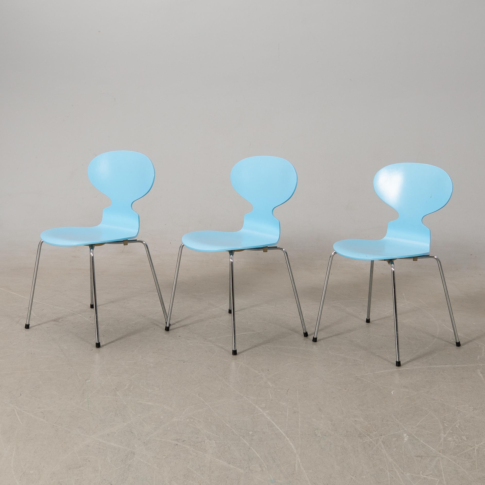 Arne Jacobsen, chairs 8 pcs, "Ant", Fritz Hansen, 1993.