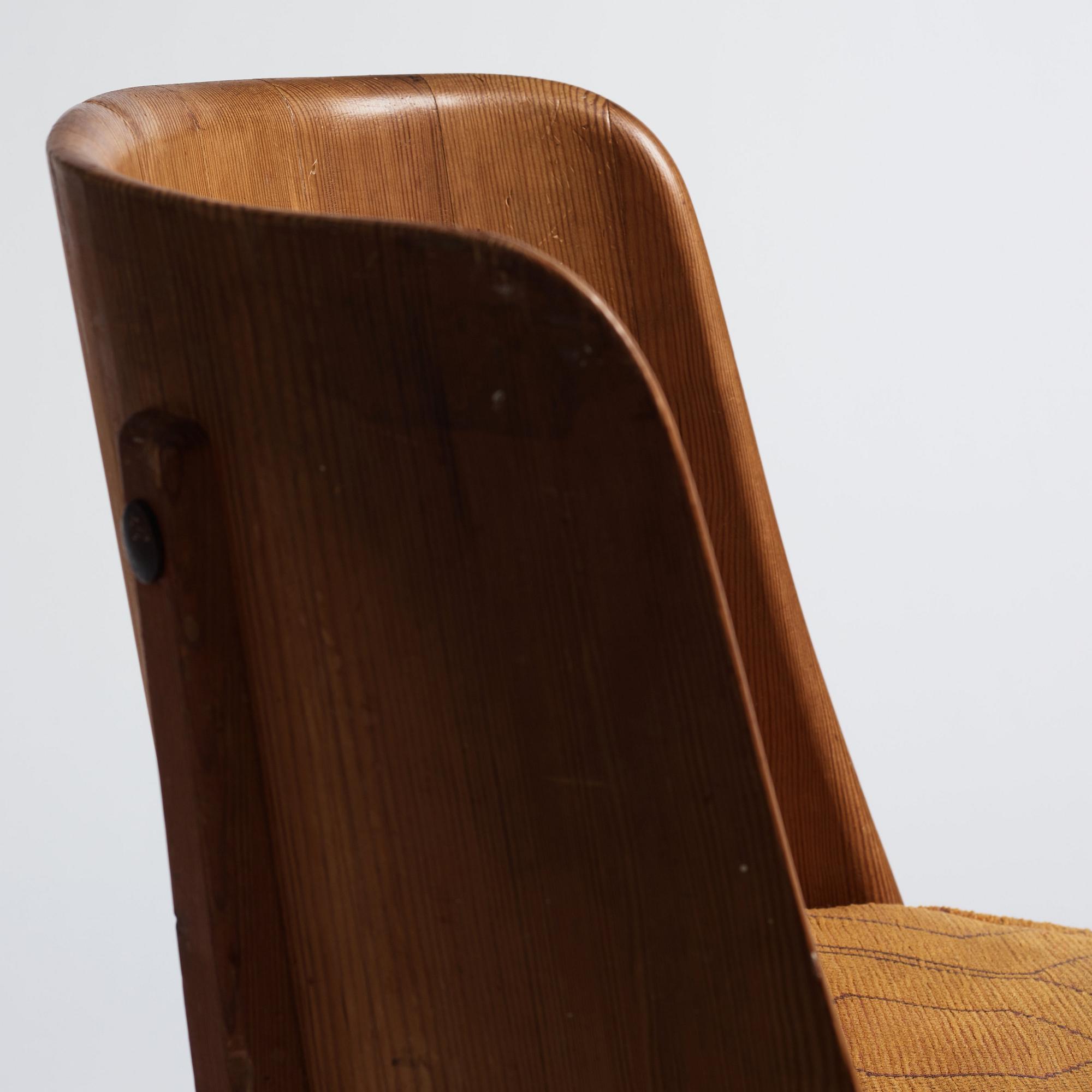 Axel Einar Hjorth, a pair of stained pine 'Lovö' chairs, Nordiska Kompaniet, Sweden 1930s.