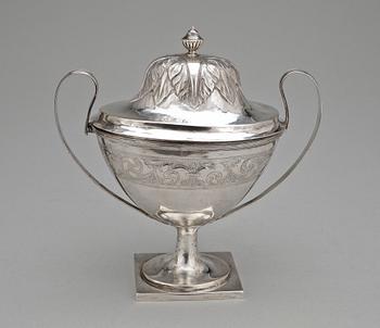 SOCKERSKÅL, silver, sengustaviansk, Stephan Westerstråhle, Stockholm 1809 Totalvikt ca 399 g.