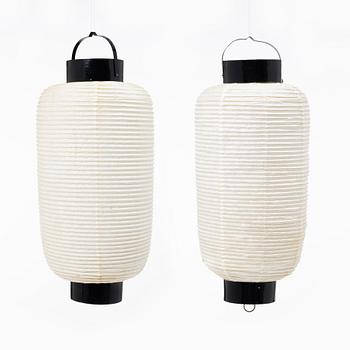 A pair of Japanese paper lanterns, 20th century.