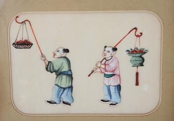 AKVARELLER, 16 st, Kina, ramade 8+8.
