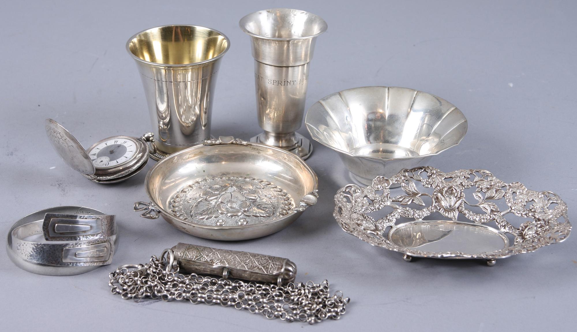 PARTI SILVER, 10 delar, 1900-tal. 535 g.