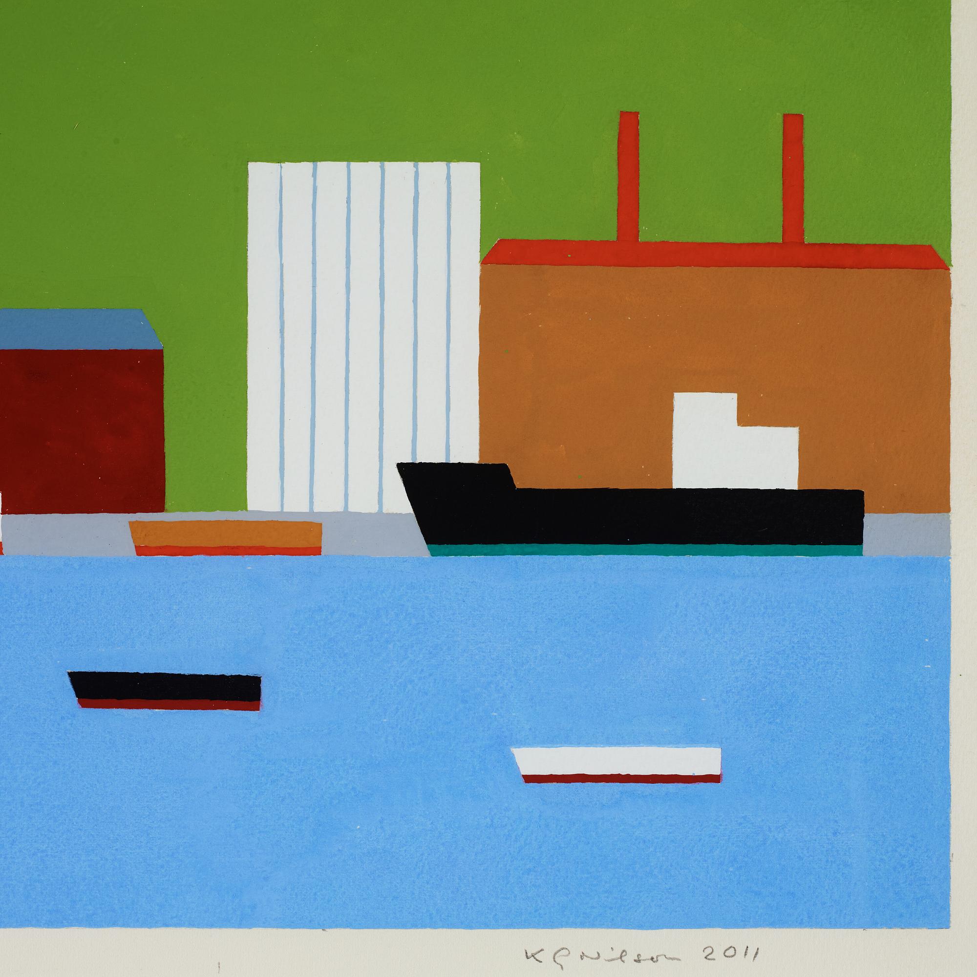 KG Nilson, gouache, signed KG Nilson and dated 2011.