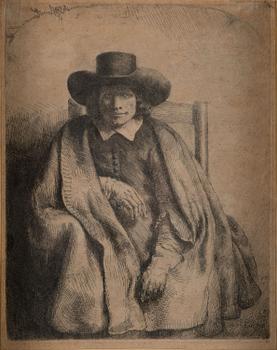 REMBRANDT HARMENSZ. VAN RIJN, etching, later print probably by Basan.