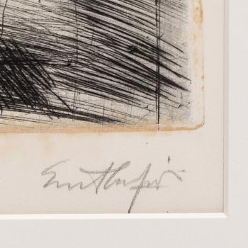 Evert Lundquist, etching. Signed and numbered 6/50.
