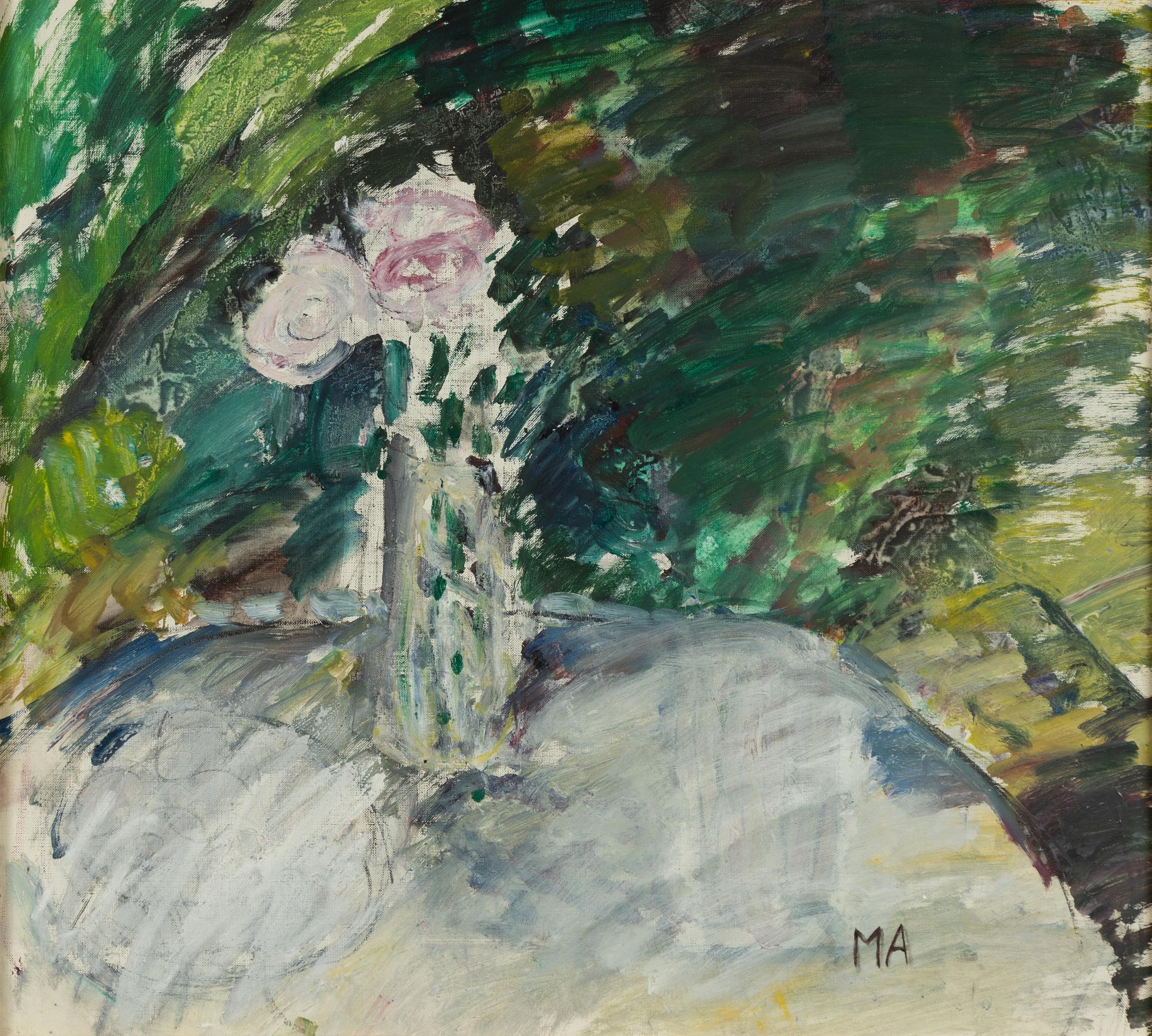 Maj Arnell, Roses in a vase.