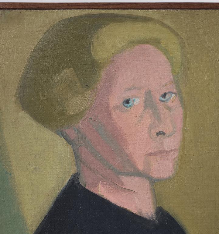 Vera Frisén, olja på uppfodrad duk, signerad.