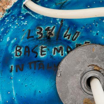 Aldo Londi, bordslampor, ett par, keramik, "Rimini blu", Bitossi, Italien, 1900-talets mitt.