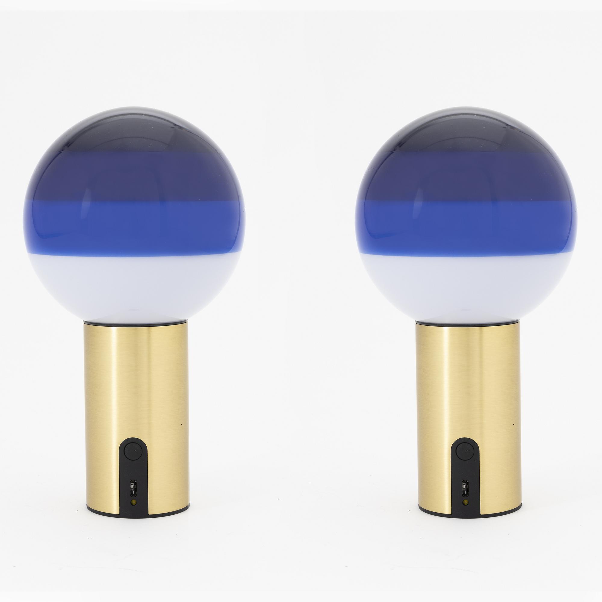Jordi Canudas, a pair of brass and glass 'Dipping light' table lamps, Marset, designed in 2018.