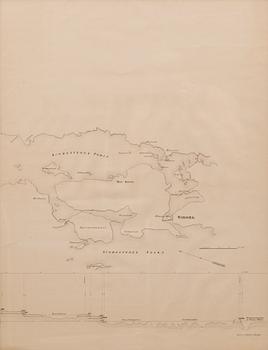 Set of 7 mid 19th Century Finnish lithograph maps of Saima channel by F. Tengström.