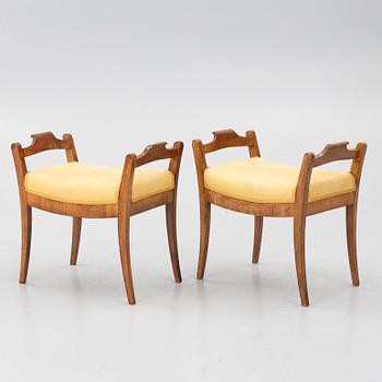 A pair of banquettes, 19th century.