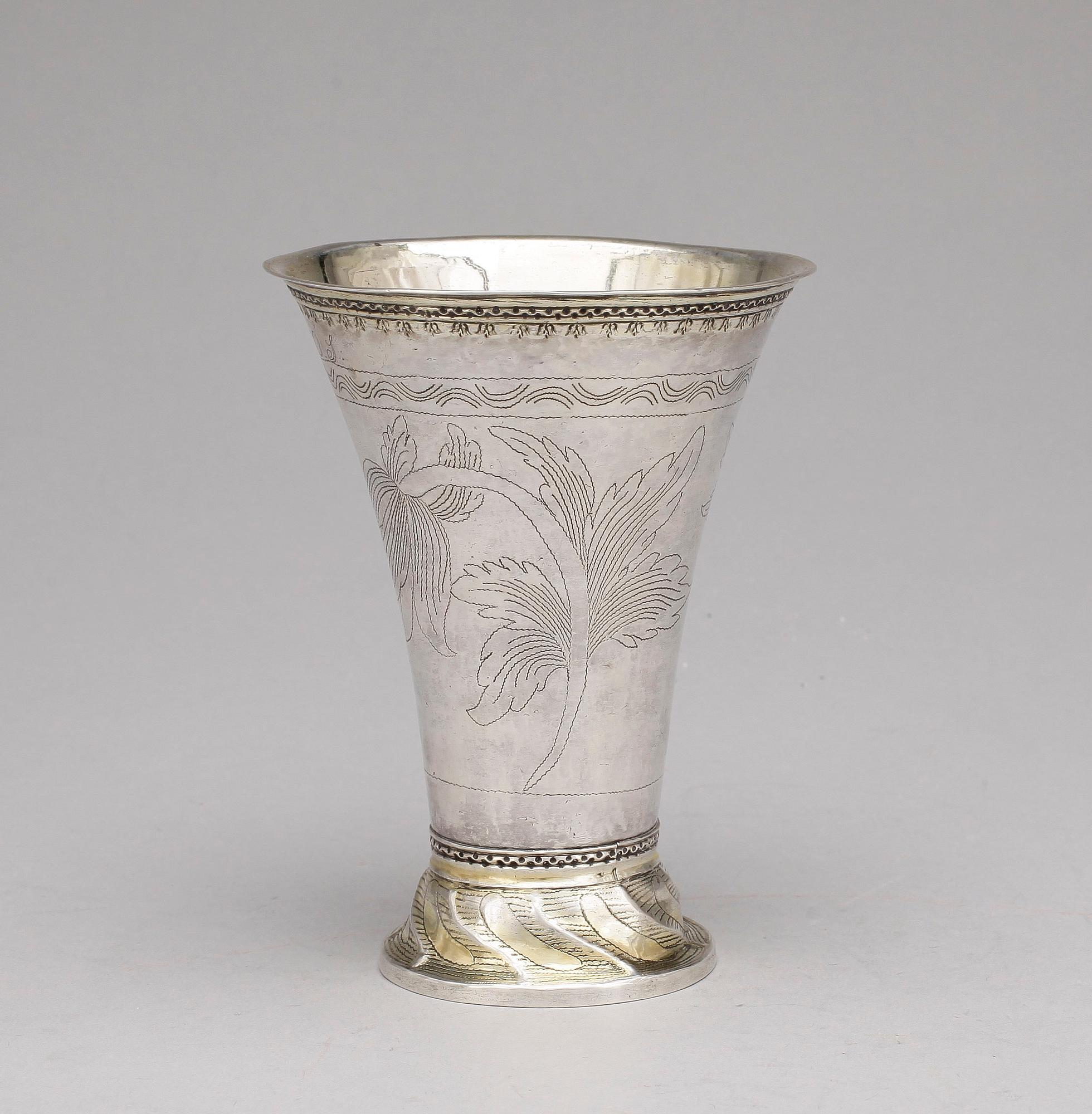 BÄGARE, silver, Olof Grubb, Hudiksvall, 1794. Vikt ca 107 g.