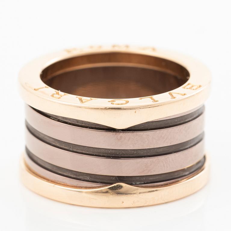 Bulgari, ring, “B.Zero1”, 18K rose gold, brown ceramic.