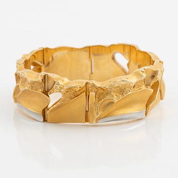 Björn Weckström, bracelet 18K gold and platinum "Narda" for Lapponia, Finland 1992.