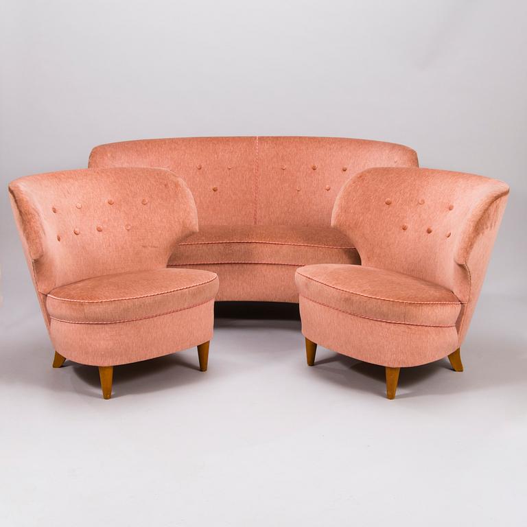 A mid 1950's 3-piece sofa suite.