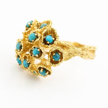 Ring 18K guld med turkoser.