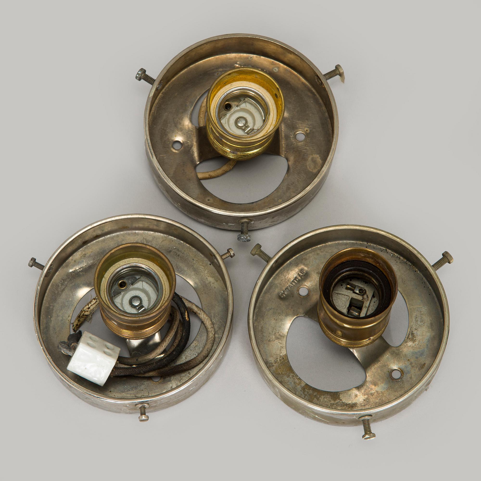 Paavo Tynell, a set of three 1930s ceiling lamps '2008' for Taito Oy.