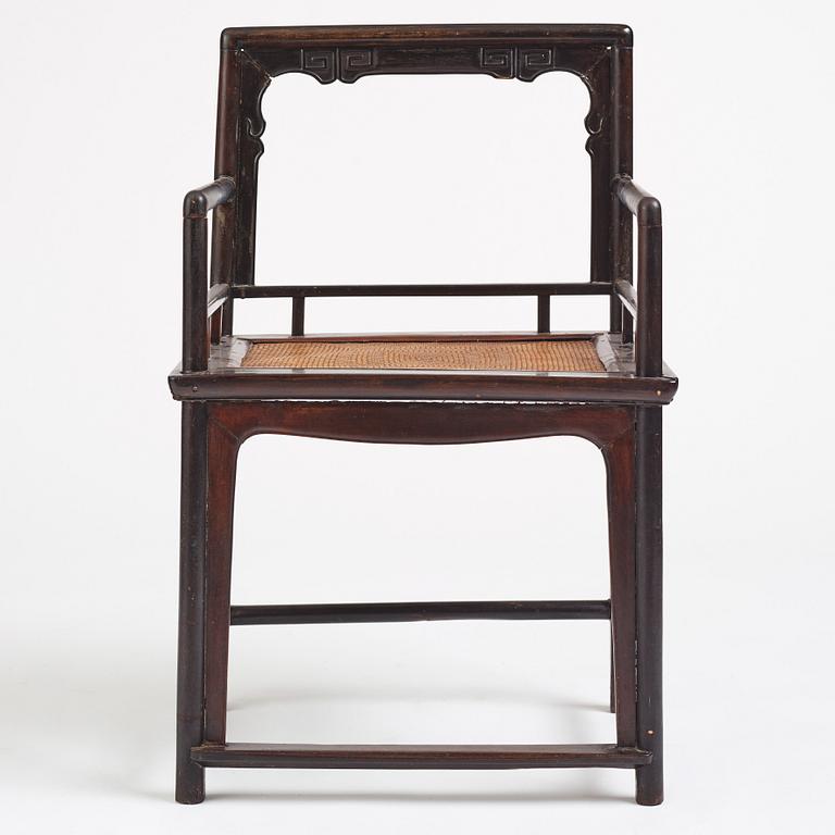 A hardwood Armchair, Qing dynasty (1644-1912).