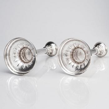 Pehr Zethelius, ljusstakar, ett par, silver, Stockholm 1779. Gustavianska.