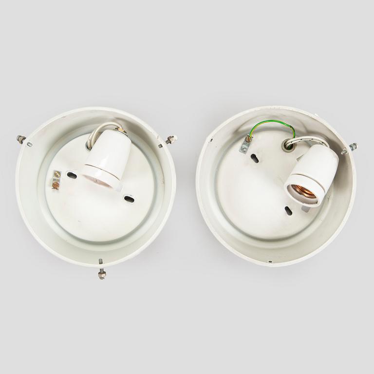 Arne Jacobsen, ceiling lamps/wall lamps, a pair, "AJ-Eklipta", Louis Poulsen, Denmark.