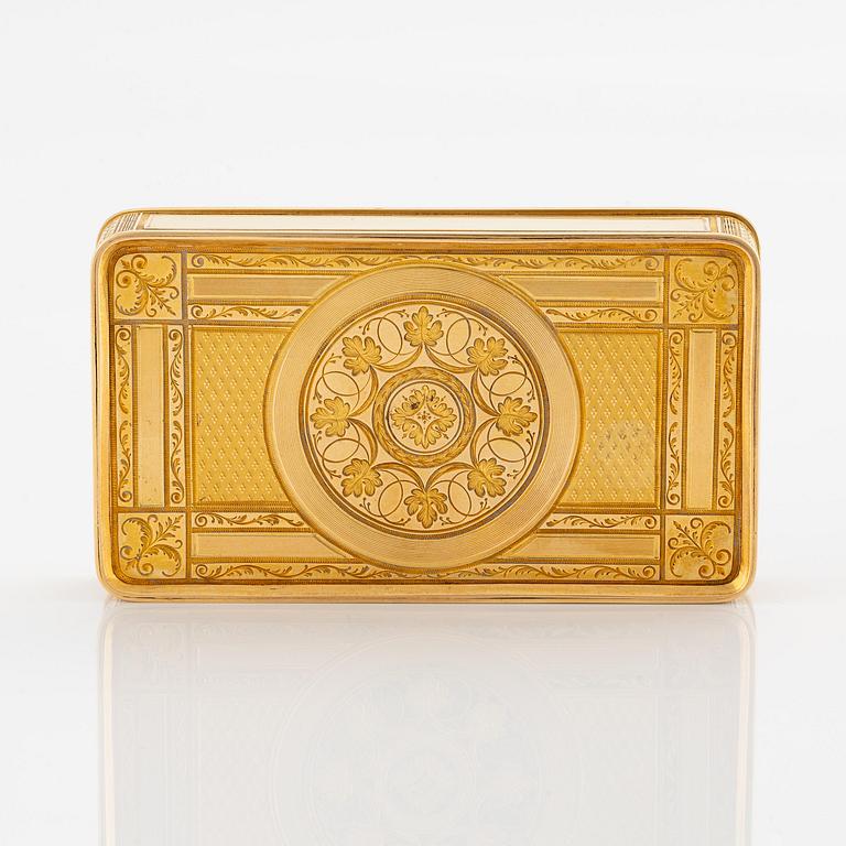 Isaac Malmborg, dosa, 18K guld, Stockholm 1813.