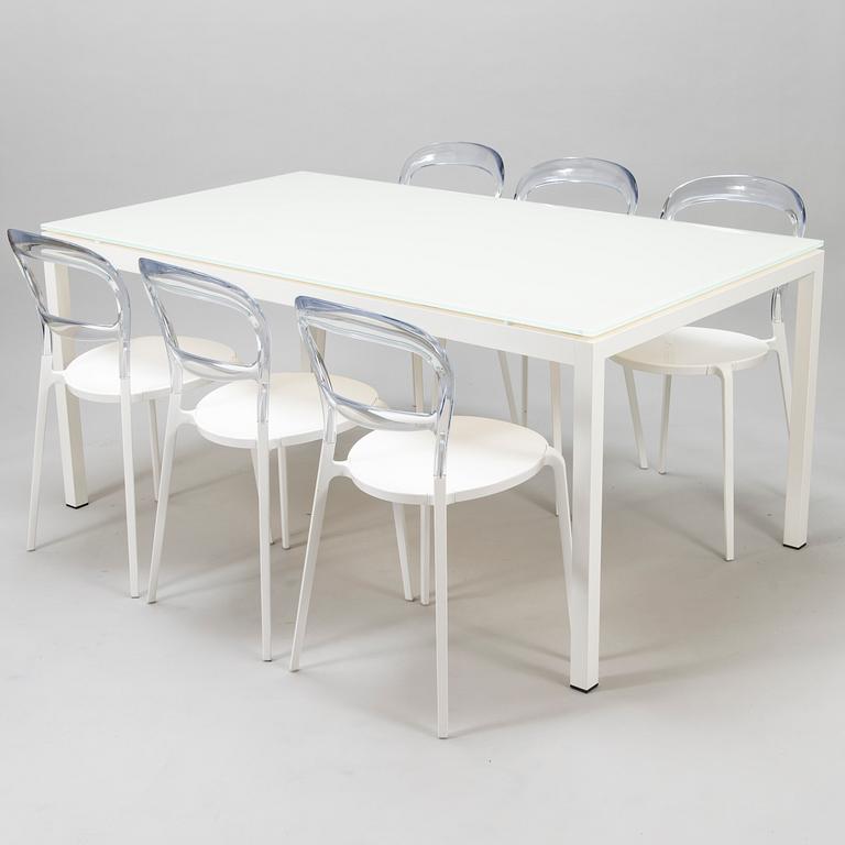 RUOKAPÖYTÄ JA 6 TUOLIA, Calligaris, Italien, 2000-tal.