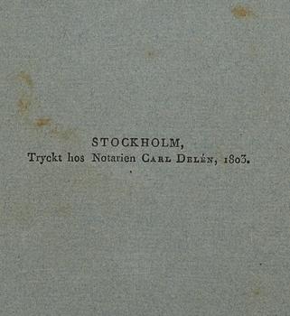 JOHAN WILHELM PALMSTRUCH, "Svensk Botanik, vol I-V. 1803-1805.