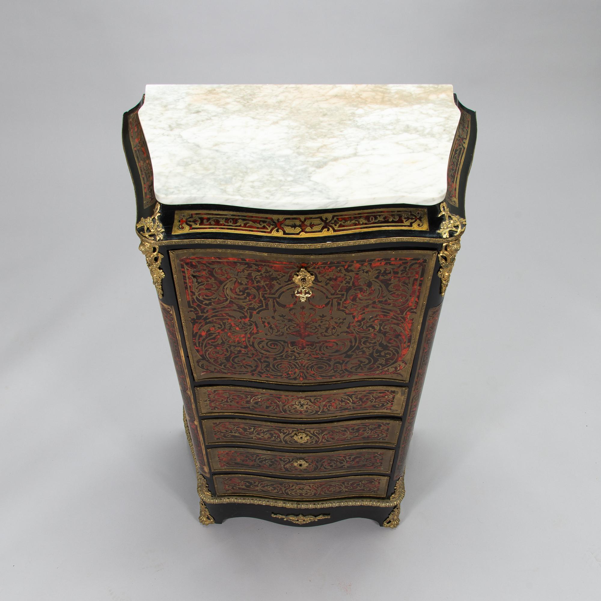 A Boulle style secretaire from latter half of the 19th century.