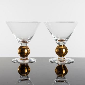 GUNNAR CYRÉN, champagne/martini glasses (12), "Nobel", Orrefors.